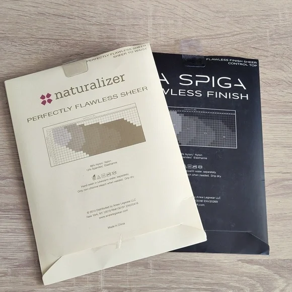 NEW Naturalizer/Via Spiga Pantyhose 2-PC Set in Nude/Blk Combo - Picture 4 of 8